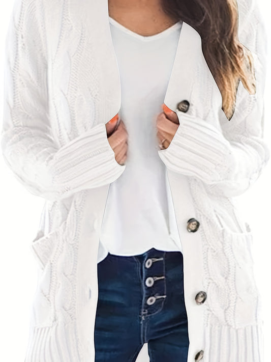 gilet mi-long blanc en coton femme- Modèle Alizée